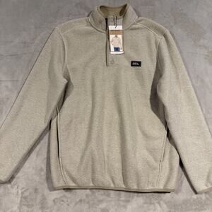 Eddie Bauer Men's Pull Over Quarter Snap Sweater Fleece Size Small Ivory